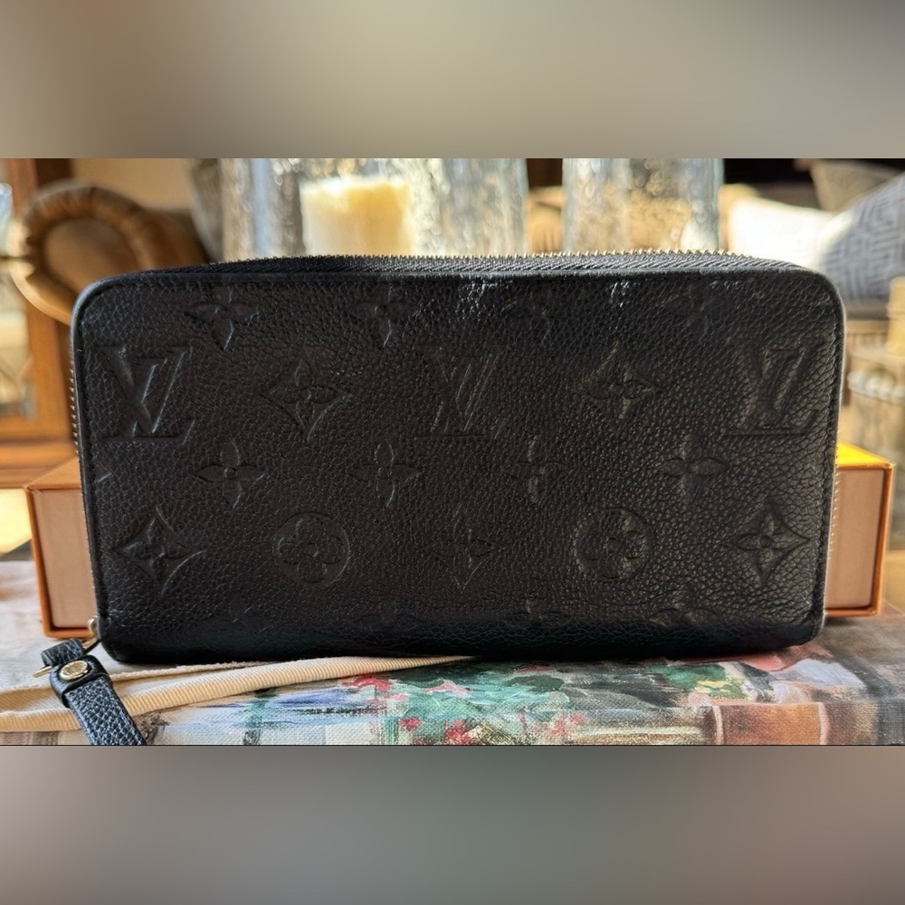 **SOLD** Louis Vuitton Monogran Empreinte Zippy Wallet - Black $1170 with box